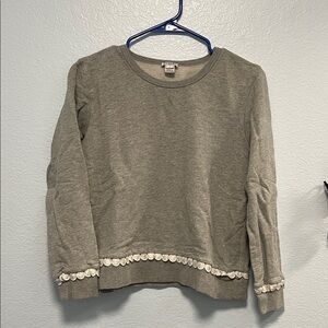 J. Crew Gray Sweatshirt with Cute Trim